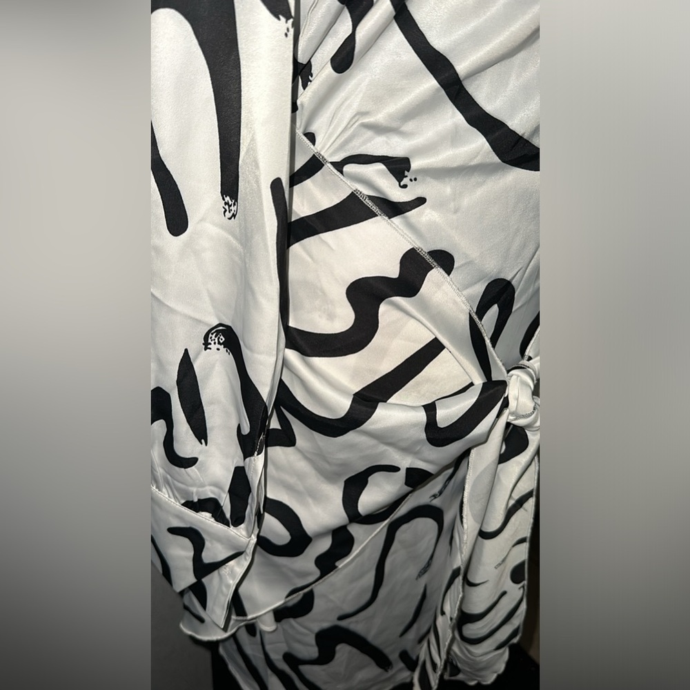 Pretty Garden Women’s Spring Satin Dress Long Sleeve Tie Waist - Picture 4 of 6